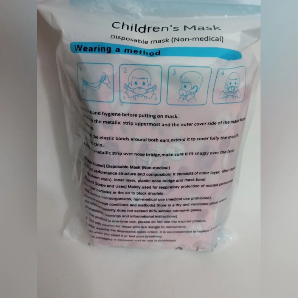Disposable Face Mask ...4 5 6 7 8 9 Year Old 50 Packs